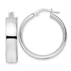 Leslie's Sterling Silver Rhod-plated Polished Hoop Earrings