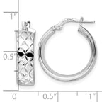 Leslie's Sterling Silver Rhod-plated Polished D/C Hoop Earrings - Image 4