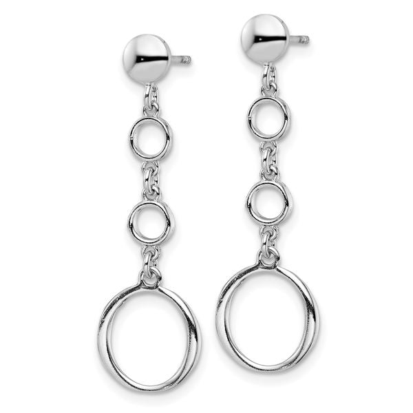 Leslie's Sterling Silver Rhod-plated Post Dangle Earrings - Image 2