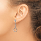 Leslie's Sterling Silver Rhod-plated Post Dangle Earrings - Image 3