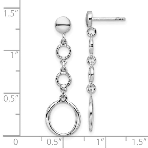 Leslie's Sterling Silver Rhod-plated Post Dangle Earrings - Image 4