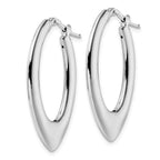 Leslie's Sterling Silver Rhod-plated Polished Oval Hoop Earrings - Image 2
