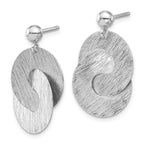 Leslie's Sterling Silver Rhodium-plated Etched Circles Dangle Earrings - Image 2