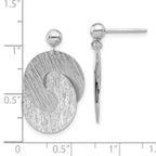 Leslie's Sterling Silver Rhodium-plated Etched Circles Dangle Earrings - Image 4
