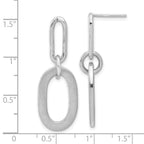 Leslie's Sterling Silver Rh-plated Polished and Satin Oval Dangle Earrings - Image 4