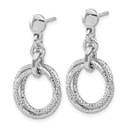 Leslie's Sterling Silver Rhodium-plated Circles Post Dangle Earrings - Image 2