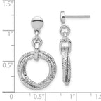 Leslie's Sterling Silver Rhodium-plated Circles Post Dangle Earrings - Image 4