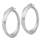 Leslie's Sterling Silver Rhodium-plated Large Hoop Earrings - Image 2
