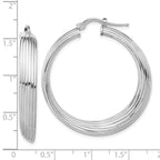 Leslie's Sterling Silver Rhodium-plated Large Hoop Earrings - Image 4