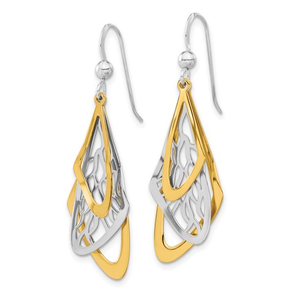 Leslie's Sterling Silver Rhodium-plated and Gold-tone Dangle Earrings - Image 2