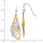 Leslie's Sterling Silver Rhodium-plated and Gold-tone Dangle Earrings - Image 4