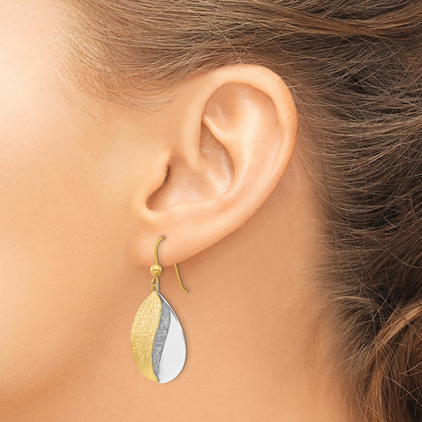 Leslie's Sterling Silver Rhodium-plated and Gold-tone Radiant Essence Dangl - Image 3
