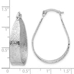 Leslie's Sterling Silver Rhodium-plated Textured Hoop Earrings - Image 4