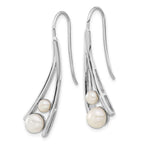 Leslie's Sterling Silver Rhodium-plated FWC Pearl Drop Earrings - Image 2