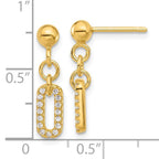 Leslie's Sterling Silver Gold-plated Polished CZ Dangle Post Earrings - Image 4
