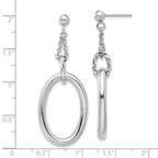 Leslie's Sterling Silver Rh-plated Oval Post Dangle Earrings - Image 4