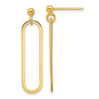 Leslie's Sterling Silver Gold-plated Polished Paperclip Post Dangle Earring