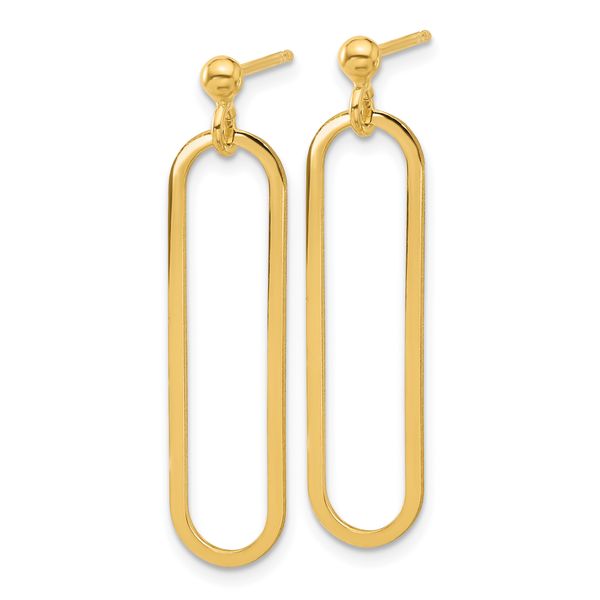 Leslie's Sterling Silver Gold-plated Polished Paperclip Post Dangle Earring - Image 2
