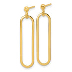 Leslie's Sterling Silver Gold-plated Polished Paperclip Post Dangle Earring - Image 2