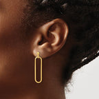 Leslie's Sterling Silver Gold-plated Polished Paperclip Post Dangle Earring - Image 3