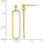 Leslie's Sterling Silver Gold-plated Polished Paperclip Post Dangle Earring - Image 4