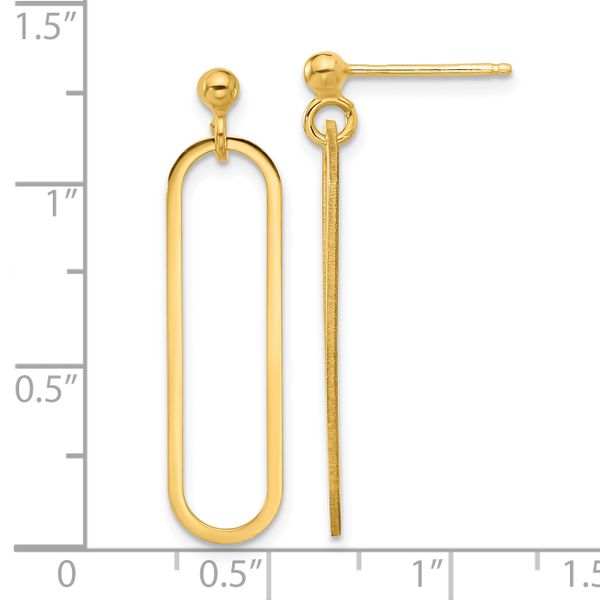 Leslie's Sterling Silver Gold-plated Polished Paperclip Post Dangle Earring - Image 4