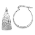 Leslie's Sterling Silver Rhodium-plated Textured Hoop Earrings