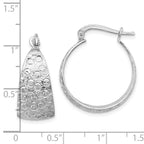 Leslie's Sterling Silver Rhodium-plated Textured Hoop Earrings - Image 4