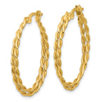 Leslie's Sterling Silver Gold-tone Polished Twisted Lrg Oval Hoop Earrings - Image 2