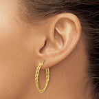 Leslie's Sterling Silver Gold-tone Polished Twisted Lrg Oval Hoop Earrings - Image 3
