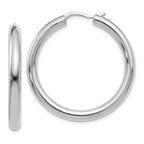 Leslie's Sterling Silver Rhodium-plated 3.5mm Tube Earrings