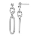 Leslie's Sterling Silver RH-plated Polished Fancy Link Post Dangle Earrings