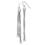 Leslie's Sterling Silver Rh-pl Twist Texture Wrapped 2-strand Twist Earring