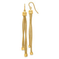 Leslie's Sterling Silver Gold-plat Twist Texture Wrapped 2-strand Earrings
