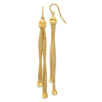 Leslie's Sterling Silver Gold-plat Twist Texture Wrapped 2-strand Earrings