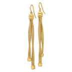 Leslie's Sterling Silver Gold-plat Twist Texture Wrapped 2-strand Earrings - Image 2