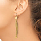 Leslie's Sterling Silver Gold-plat Twist Texture Wrapped 2-strand Earrings - Image 3
