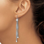 Leslie's Sterling Silver Rh-pl Twist Texture Wrapped 2-strand Twist Earring - Image 3