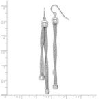 Leslie's Sterling Silver Rh-pl Twist Texture Wrapped 2-strand Twist Earring - Image 4