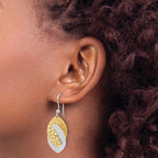 Leslie's SS Rhod and Gold-tone Polished and Textured Dangle Earrings - Image 3