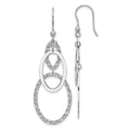 Leslie's Sterling Silver Rh-plated Polished/Textured Ovals Dangle Earrings