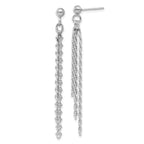 Leslie's Sterling Silver Rh-plated Polished 3-Strand Post Dangle Earrings