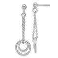 Leslie's Sterling Silver Rh-plated Polished Circles on Chain Dangle Earring
