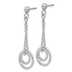 Leslie's Sterling Silver Rh-plated Polished Circles on Chain Dangle Earring - Image 2