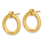 Leslie's Sterling Silver Gold-tone Polished Circle Post Dangle Earrings - Image 2