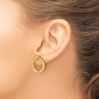 Leslie's Sterling Silver Gold-tone Polished Circle Post Dangle Earrings - Image 3