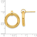 Leslie's Sterling Silver Gold-tone Polished Circle Post Dangle Earrings - Image 4
