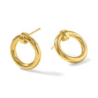 Leslie's Sterling Silver Gold-tone Polished Circle Post Dangle Earrings - Image 5