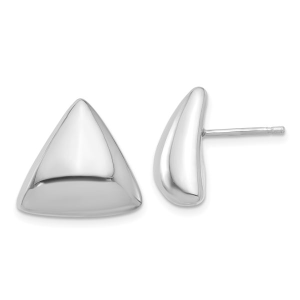 Leslie's Sterling Silver Rh-plated Polished Hollow Triangle Post Earrings
