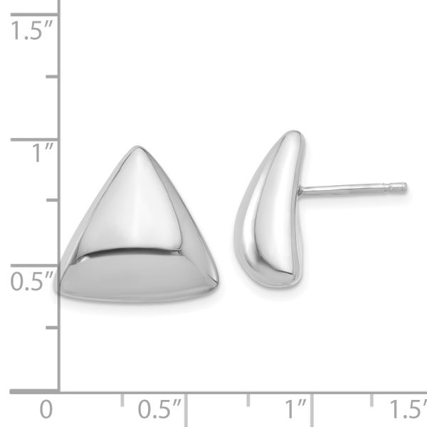 Leslie's Sterling Silver Rh-plated Polished Hollow Triangle Post Earrings - Image 4